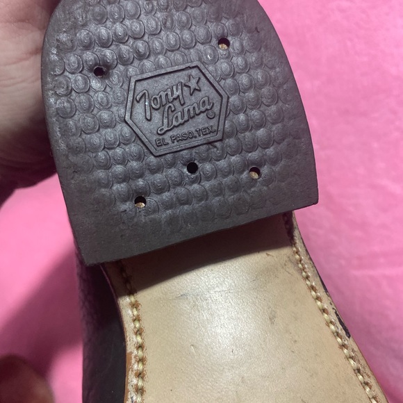 Size 5.5 Rare Vintage Black with red accented threading Tony Lama Cowboy boots - Picture 10 of 12